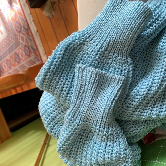 Sweater, Italy M, blue sky. 50% Cotton, 50% Acrylic. - Picture 8 of 16